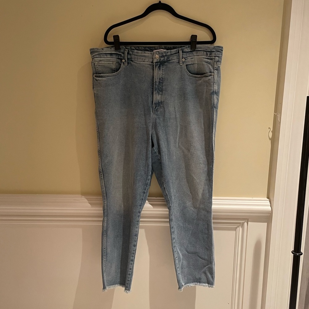 Good American light wash jeans